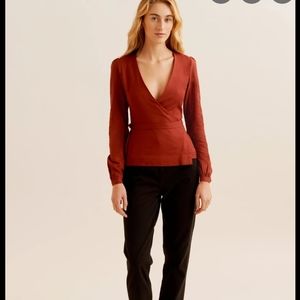 Kotn Woven Wrap blouse